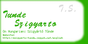 tunde szigyarto business card